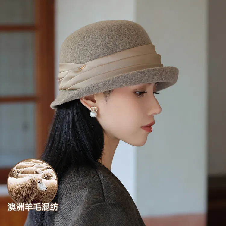 【进口澳毛】2025新款保暖女士渔夫帽秋冬高级感时尚羊毛盆帽百搭