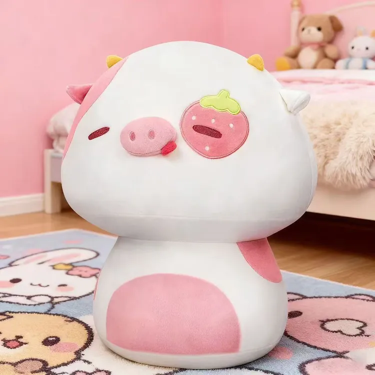 可爱草莓猪牛毛绒玩具娃娃玩偶猪玩偶生日礼物女生
