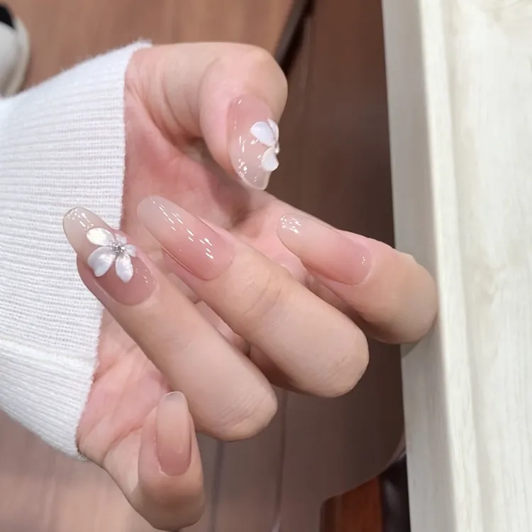 【许妍同款美甲】AB-甲逗逗许妍露思同款婚甲雕花美甲纯手工穿戴甲