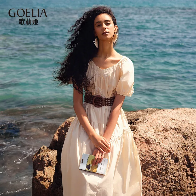 【现货】歌莉娅棉布连衣裙（配送腰带）夏季气质百搭时尚1E5R4K790