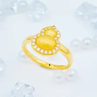 足金999 竖版拉丝葫芦戒指 1.51 16圈口