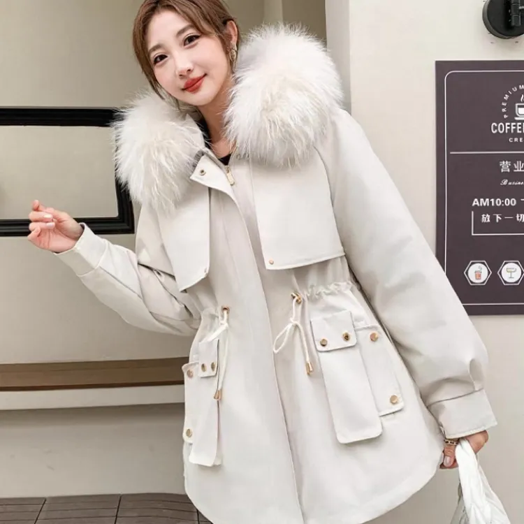 獭兔毛内胆狐狸毛派克服女2025冬年轻款可拆卸小个子修身皮草外套
