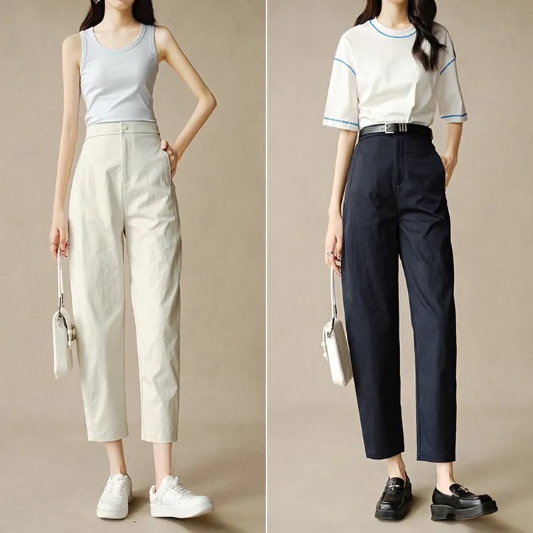【粉丝专享】百搭神裤2025春九分裤子半镰刀裤女24120734
