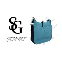 【尺寸：20*8*20】H-Liz原创设计真皮单肩腋下斜挎女包伊芙琳银扣