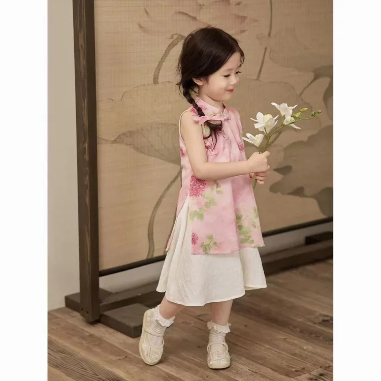 画报夫人【奥莱清仓】女童汉服连衣裙中式儿童旗袍公主夏装2025裙子