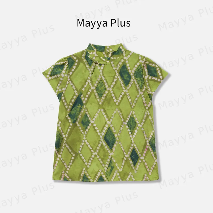 【青山】Mayya Plus麦芽定制轻奢气质显瘦欧若风上衣32527912