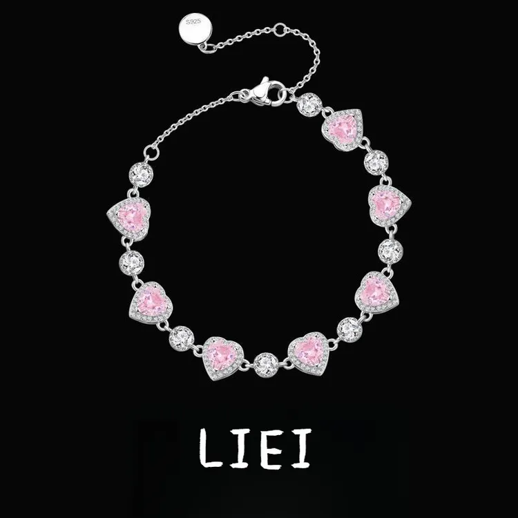LIEI 925银手链 怦然心动纯银爱心手链女轻奢精致情人节生日礼物