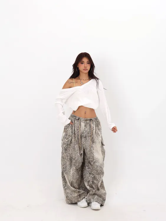 美式秋季慵懒舒适风空气感松弛感爵士街舞斜肩宽松长袖T恤上衣