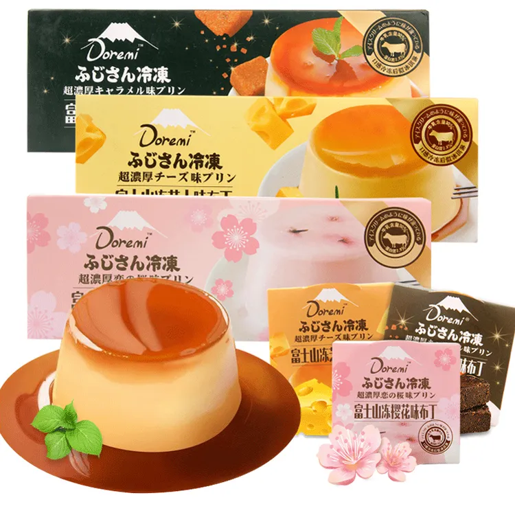 哆瑞咪Doremi富士山冻布丁樱花芝士焦糖味网红小零食日式单人餐