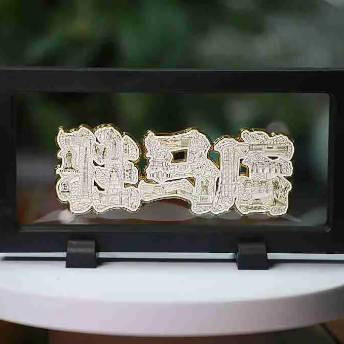 冰箱贴-驻马店字及驻马店自己的地图冰箱贴