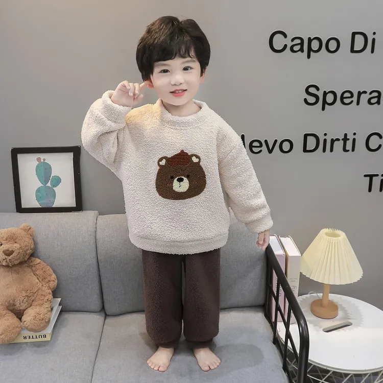 超萌儿童睡衣2025新款男童法兰绒秋冬款分体小孩子宝宝家居服小童