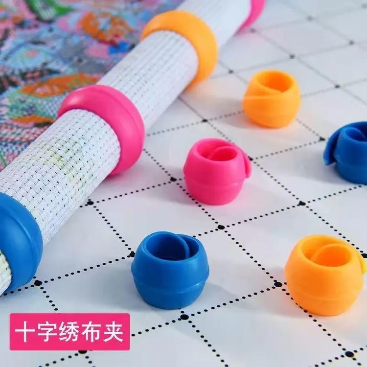 十字绣硅胶固定夹子 十字绣工具 可夹住绣布 硅胶圆夹圈布用