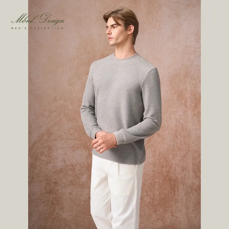 MBNL-F「杰尼.Textured」秦磊男装定制花纱针织衫LL-WSY1163