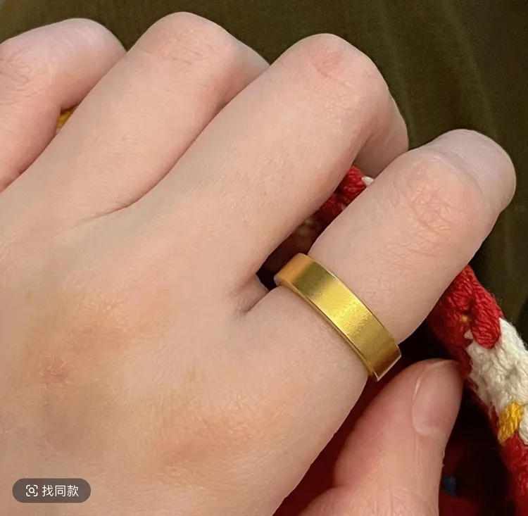 钛钢戒指 不掉色时尚哑光古法宽面素圈百搭高级感食指戒JZ015