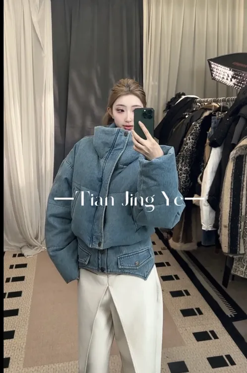 冬季宽松加绒腰封设计感外套