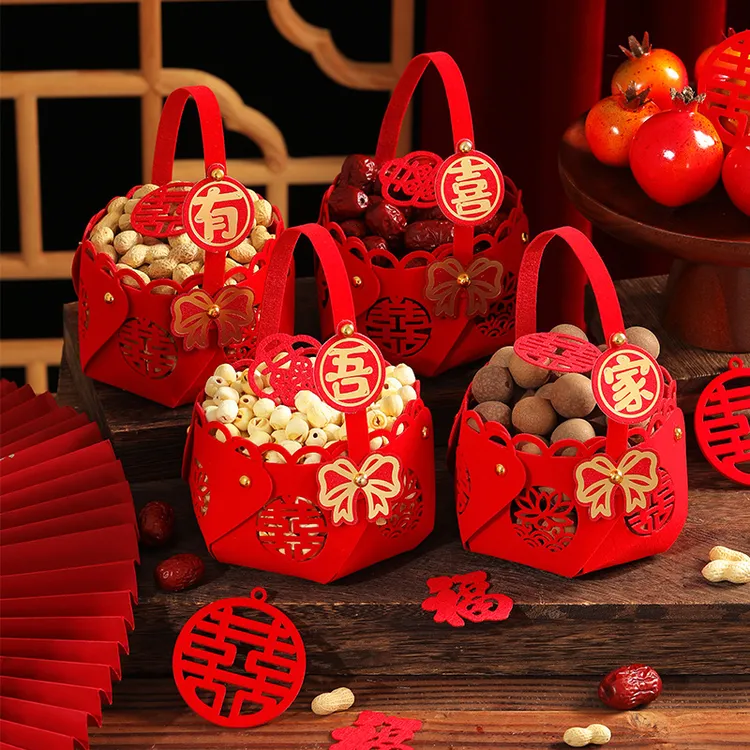 早生贵子干果提篮摆件订婚房压床装饰布置仪式结婚庆用品大全STL