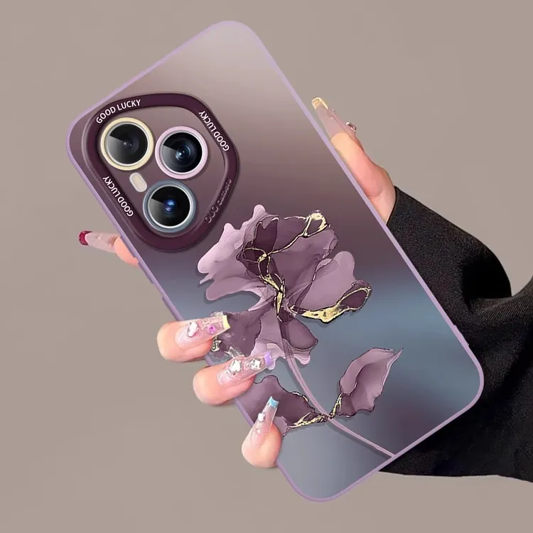 适用荣耀400pro手机壳新款300ultra全包硅胶防摔200暗紫墨花100