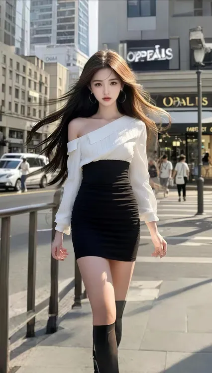 性感气质名媛纯欲辣妹风斜领针织修身长袖收腰连衣裙女时尚包臀裙