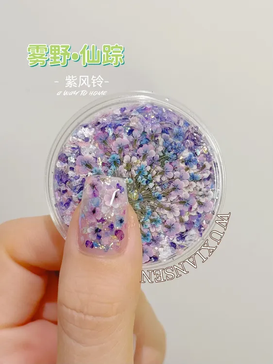 伍先森原创彩色混装小碎花朵美甲专用干花瓣diy材料指甲装饰品