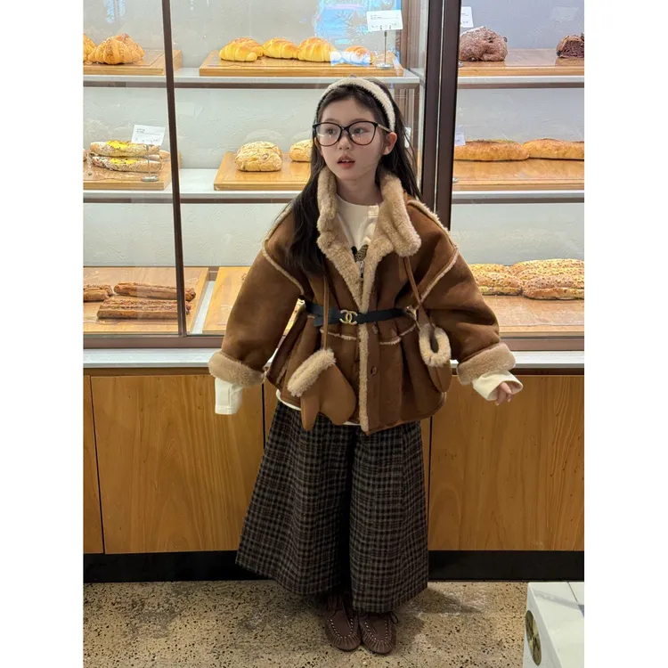 LJ-72335-TBB童装女童外套2025秋冬新款带手套体连帽防风