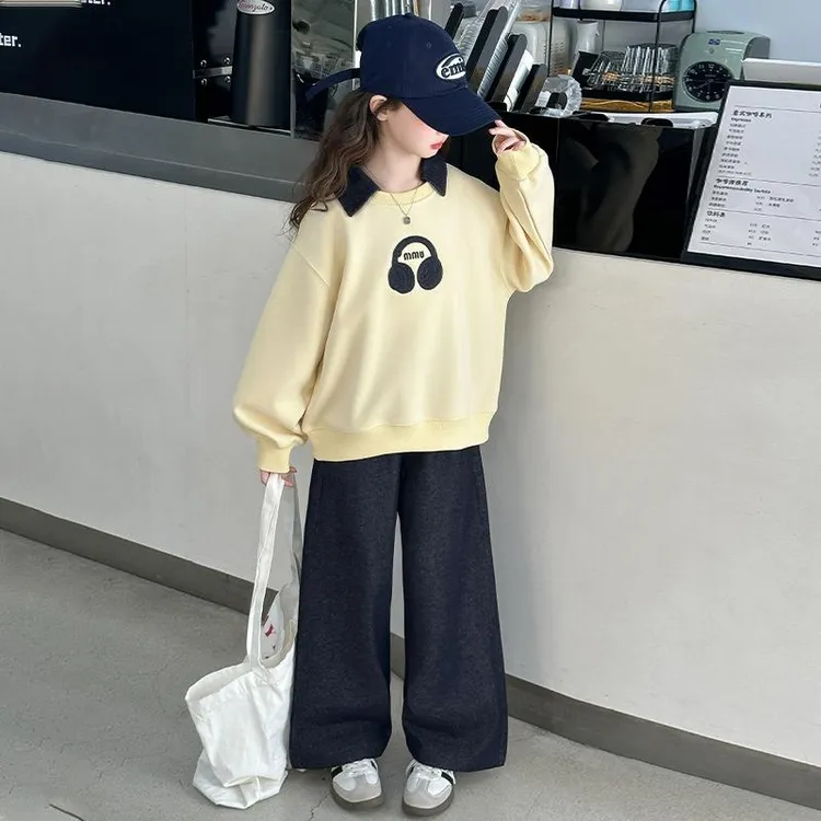 FAVMARTHA女童秋装套装2025新款初中生穿搭一套大童女装女孩时髦