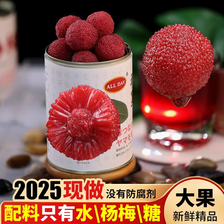 【半介活动】2025年初夏杨梅罐头【配料干净】木糖醇杨梅新鲜水果罐头