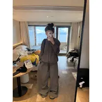 【陈碗饭】慵懒风条纹套装弹力显瘦秋季新款显瘦155