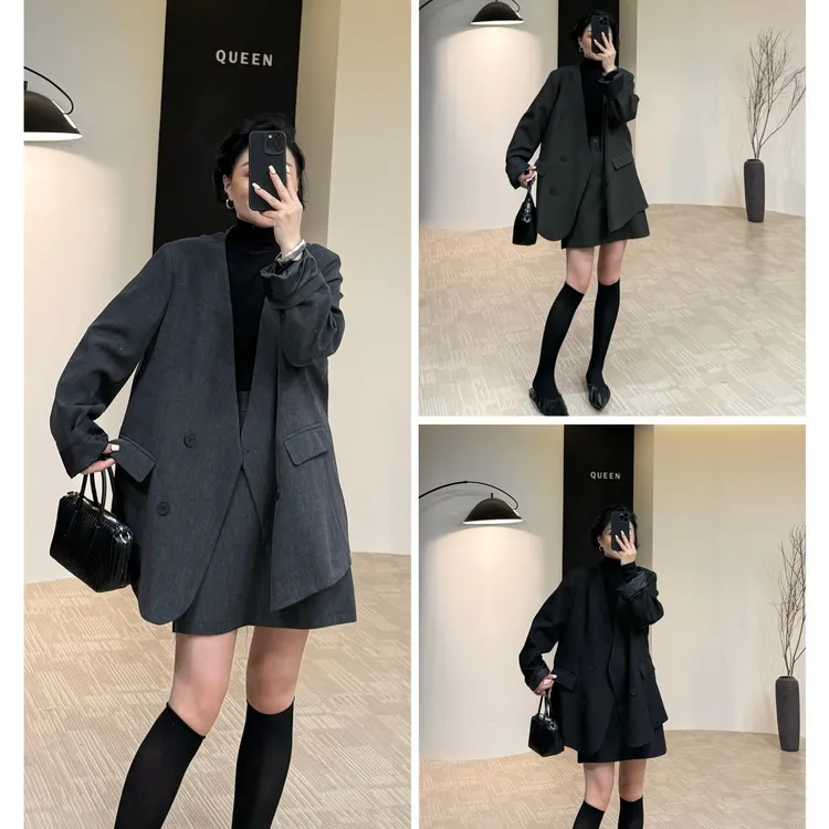 美丽定制极简气质西服短套裙160斤以内（5065）