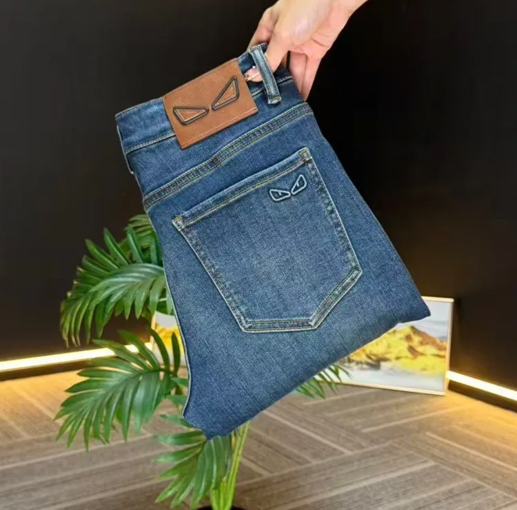 【YZ专属】秋冬2025新款风暴蓝男士百搭修身牛仔裤广州新塘工装男裤