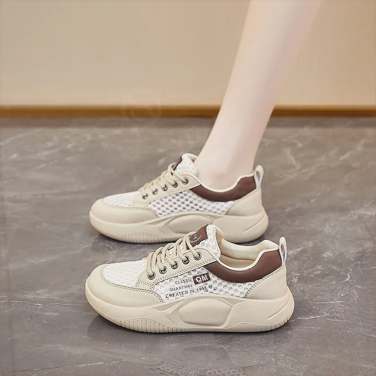 网面透气运动鞋女鞋2025新款夏季休闲板鞋镂空薄款单网小白鞋子女