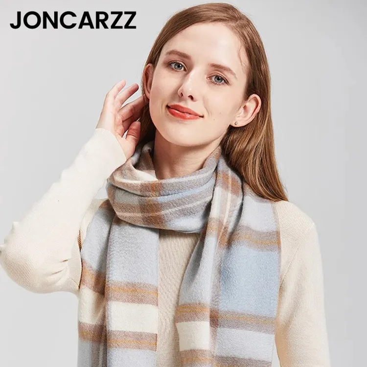 JONCARZZ羊绒围巾女爆款2025新款冬季韩版格子保暖洋气围脖送礼
