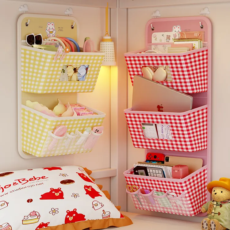 ins布艺收纳挂袋悬挂式墙上门后学生宿舍好物床头手机挂兜置物袋