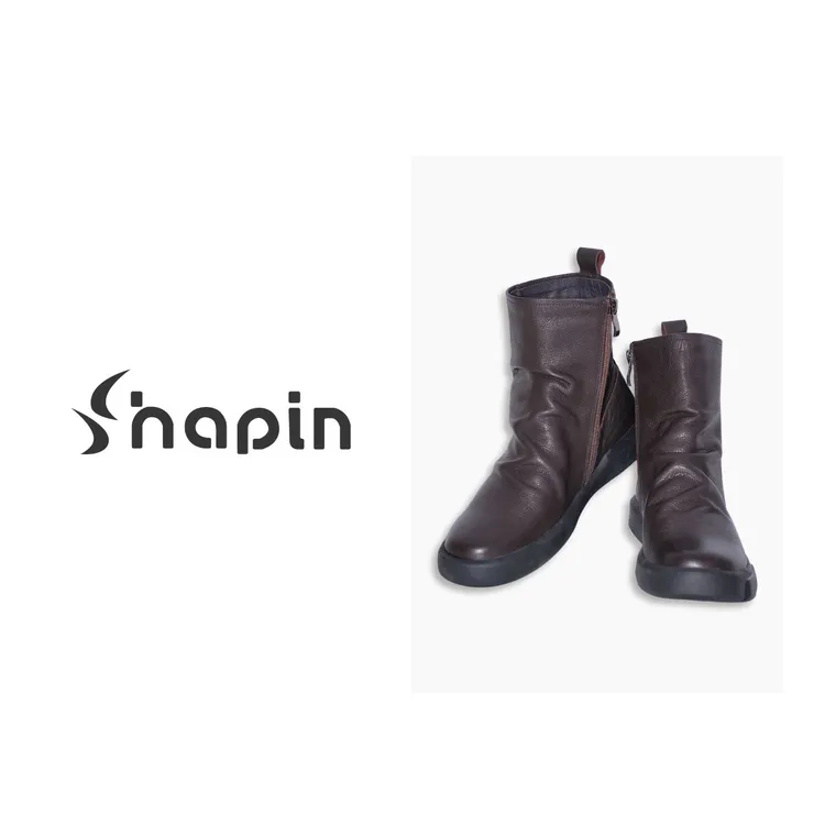 女侧拉链中高帮时尚舒适头层牛皮鞋休闲鞋HM2503