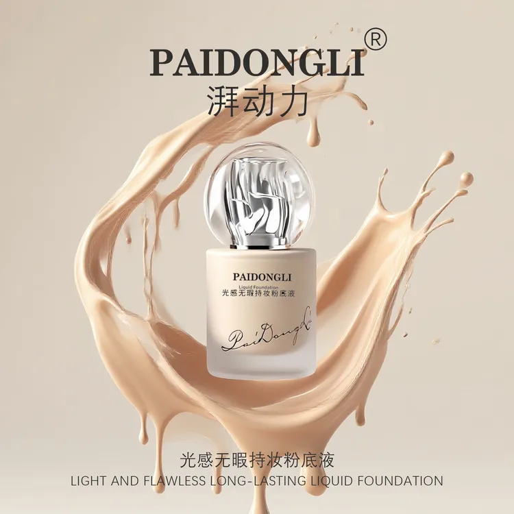 湃动力新款光感无暇持妆粉底液