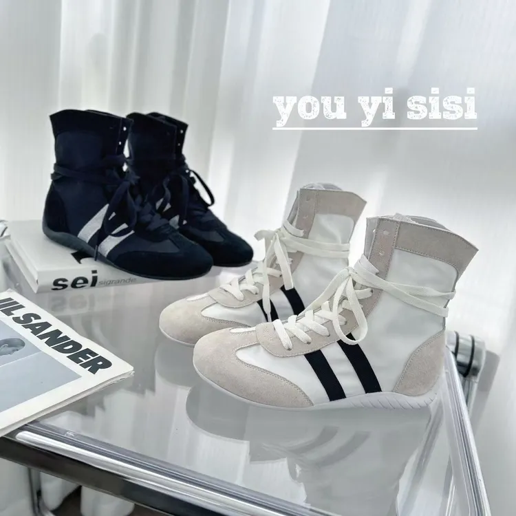 有意思思女鞋“拳击”运动风潮鞋网面透气百搭鞋子女款爆款2025新款