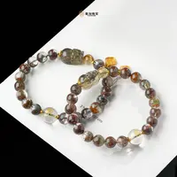 壹加师姐｜手工设计生机蓬勃黑羽px幽灵水晶手串多样性发一8042N