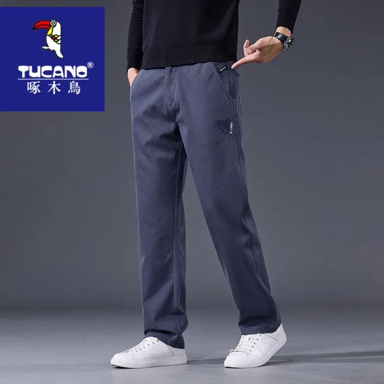 啄木鸟长裤微弹纯色秋冬男士吸汗百搭休闲裤休闲裤男士裤子潮流