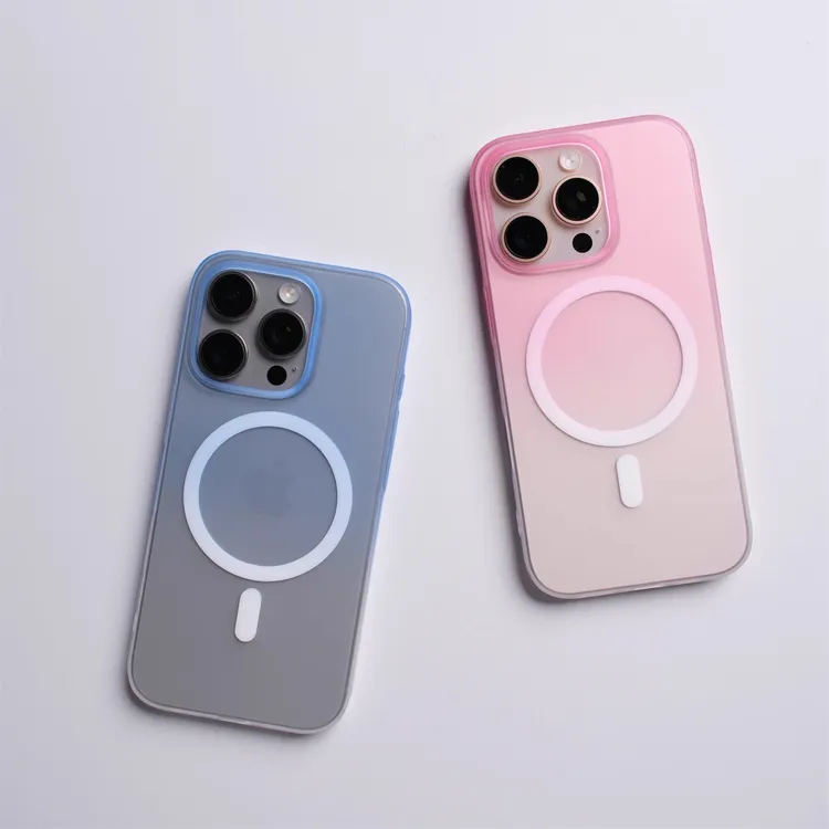 新款适用苹果16promax磁吸手机壳渐变高颜值女款时尚个性全包防摔