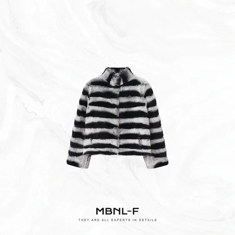 MBNL-F”意本龙猫“ 100%拉獭兔毛皮定制皮草外套 秦磊XM-XPC7028
