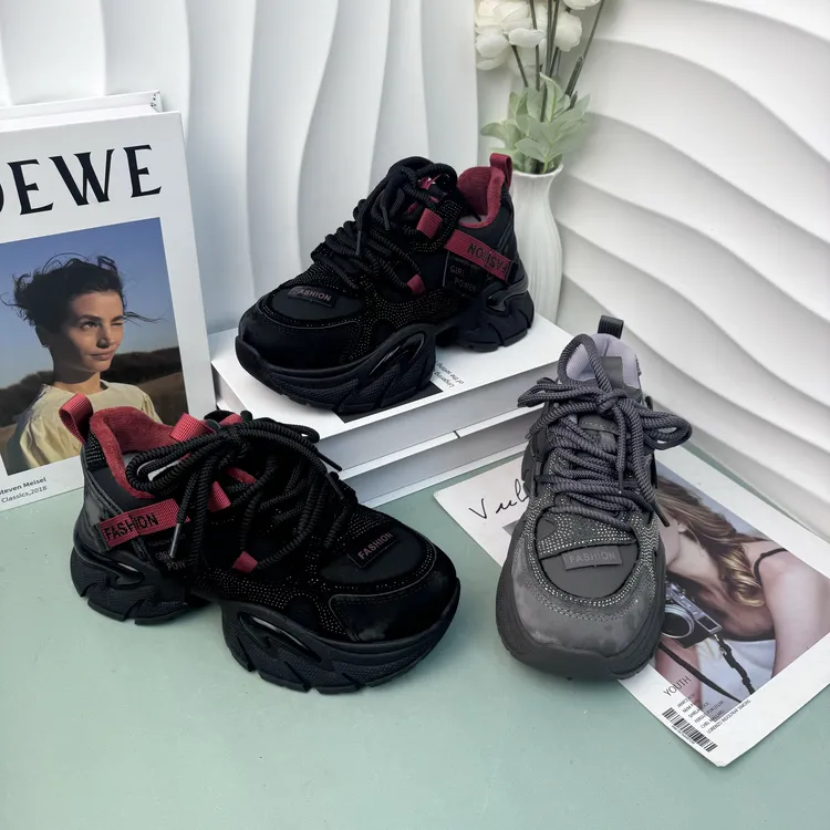 （三哥专属）厚款老爹鞋时尚休闲鞋增高水钻百搭低帮女款887