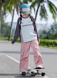 F206 儿童秋装运动工装裤洋气25年新款男女童春秋款休闲裤长裤潮