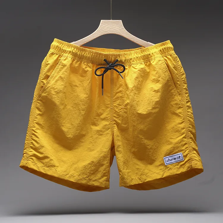 沙滩裤纯色速干短裤宽松情侣运动四分裤大码裤衩百搭外穿运动宽松