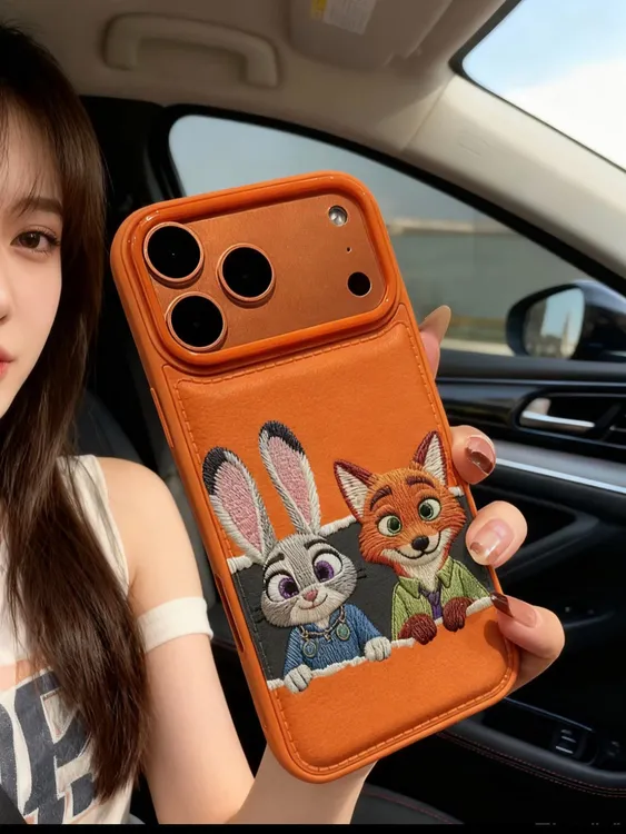 仿刺绣朱迪尼克适用于iphone17Promax手机壳16卡通15防摔1413情侣