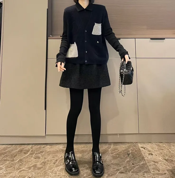 米可/MK-3349ZJ【复古多口袋设计感毛衣马甲】时尚冬季新款马甲