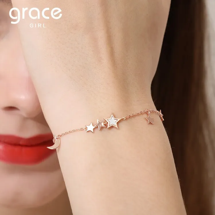 Grace Girl 925银手链 星月手链轻奢甜美小清新情人节生日