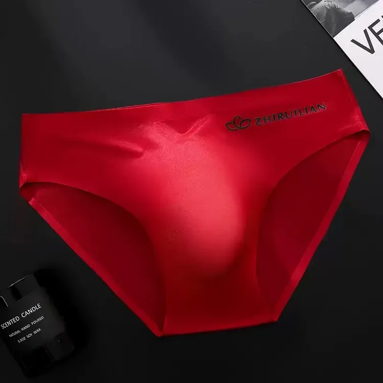 男士新款无痕透气舒适字母印花低腰三角内裤夏季薄款运动