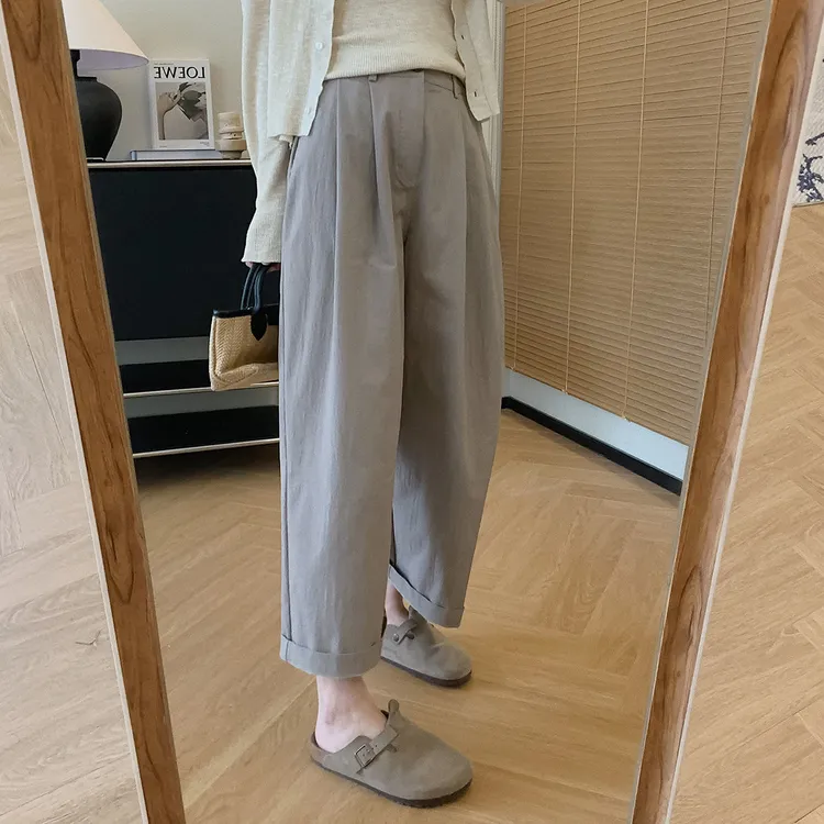 2025秋季新款气质哈伦休闲裤女韩版宽松显瘦高腰百搭阔腿直筒裤子