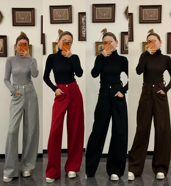 【娜主播】X1019 加绒加腰带休闲裤