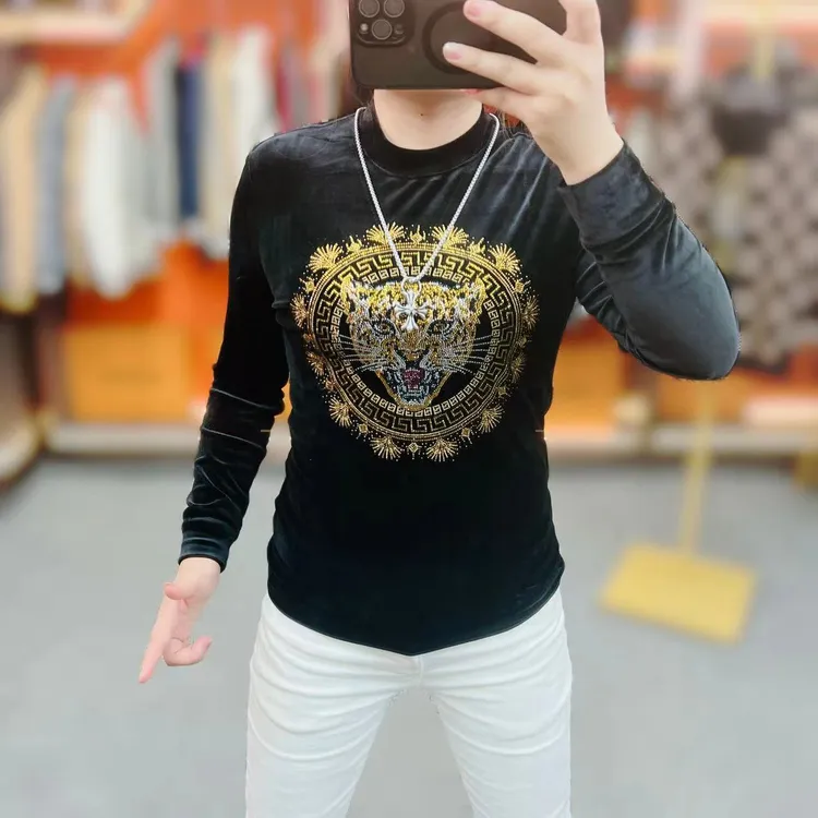 男士秋季新款男装圆领修身休闲百搭秋冬打底衫潮流帅气短袖长袖