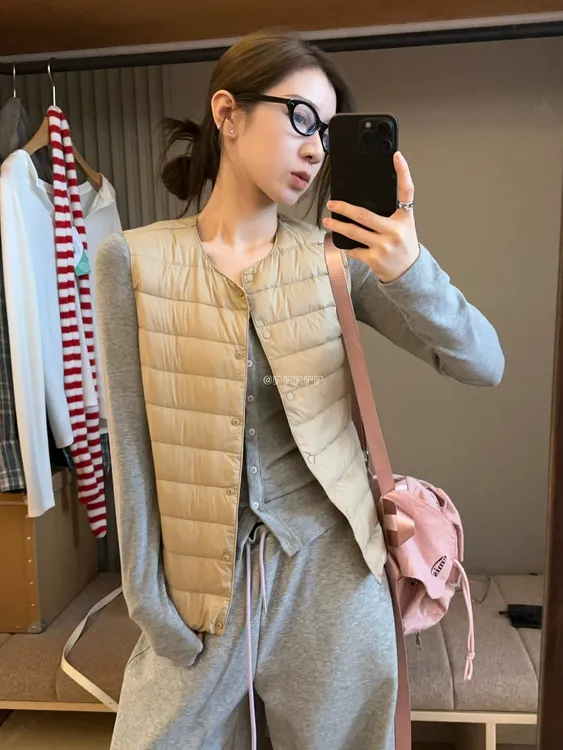 木子静−「 不能没有」百搭时尚无袖薄款叠穿轻薄羽绒马甲内胆-2205